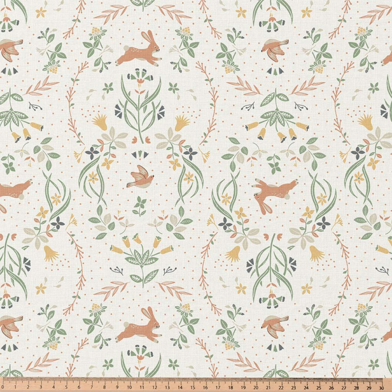 Printed Cotton ZEKIA Ecru / Yellow